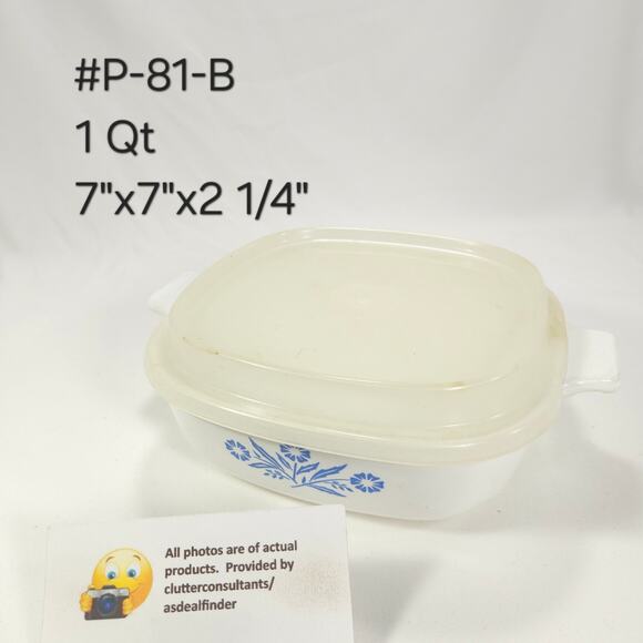 Corning Ware Blue Cornflower Bundle #P-1-B Casserole Dish w/Lid #P-81-B Saucepan - Picture 5 of 7